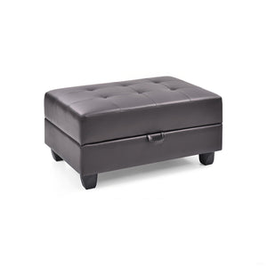 English Elm Revere Cappuccino Ottoman G305-O – Tufted Faux Leather Extra Seating, No Assembly, Durable Frame B078108151