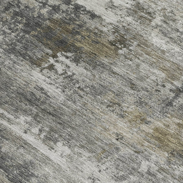 HomeRoots 8' X 10' Gray and Silver Abstract Indoor Outdoor Area Rug - Stylish, Washable, Durable for Any Space 689212