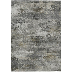 HomeRoots 10' X 14' Gray and Silver Abstract Area Rug - Washable, Durable, Modern Design for Indoor/Outdoor Use 689214