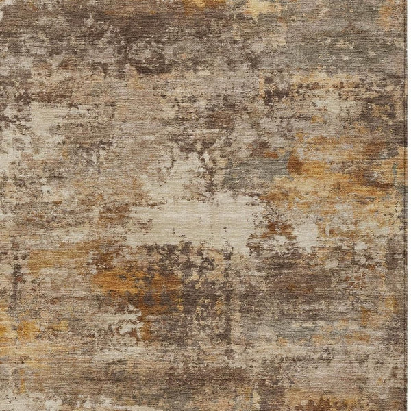 HomeRoots 5' X 8' Abstract Indoor Outdoor Area Rug - Rust & Beige, Washable, Durable, Stain-Resistant Design! 689222