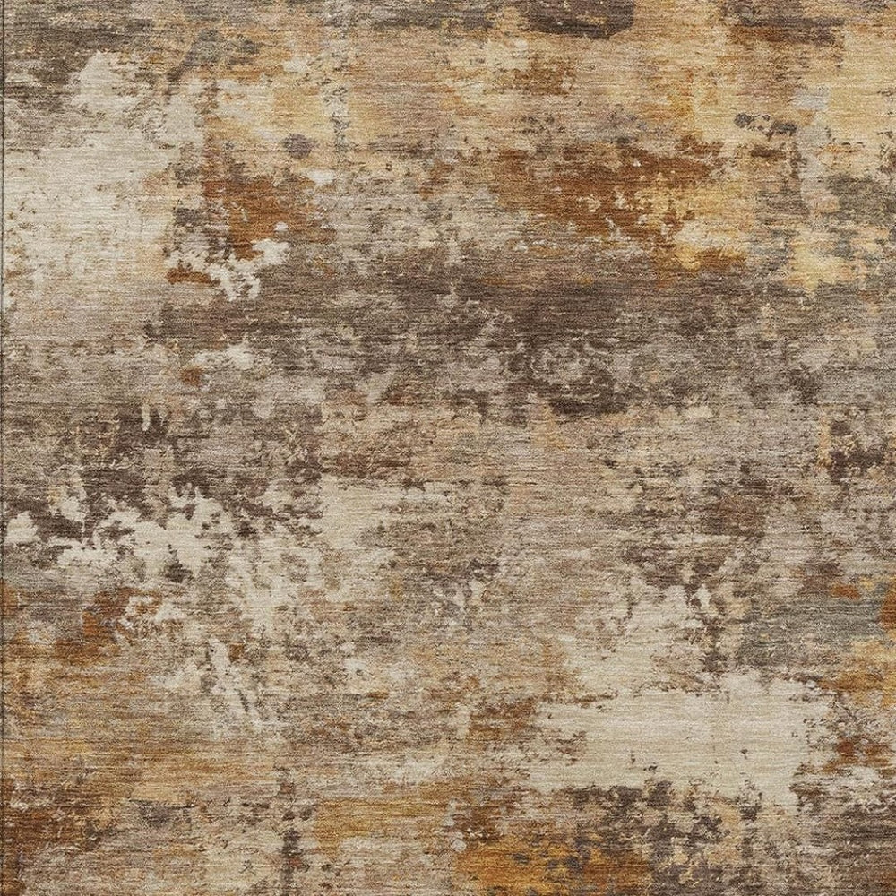 HomeRoots 8' X 10' Stylish Rust and Beige Abstract Area Rug - Washable, Durable, Indoor/Outdoor Versatility! 689224