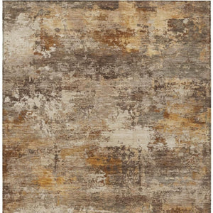 HomeRoots 8' X 10' Stylish Rust and Beige Abstract Area Rug - Washable, Durable, Indoor/Outdoor Versatility! 689224