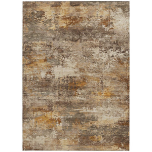 HomeRoots 9' X 12' Abstract Washable Area Rug - Rust & Beige, Durable for Indoor/Outdoor Use, Easy-Clean Design 689225