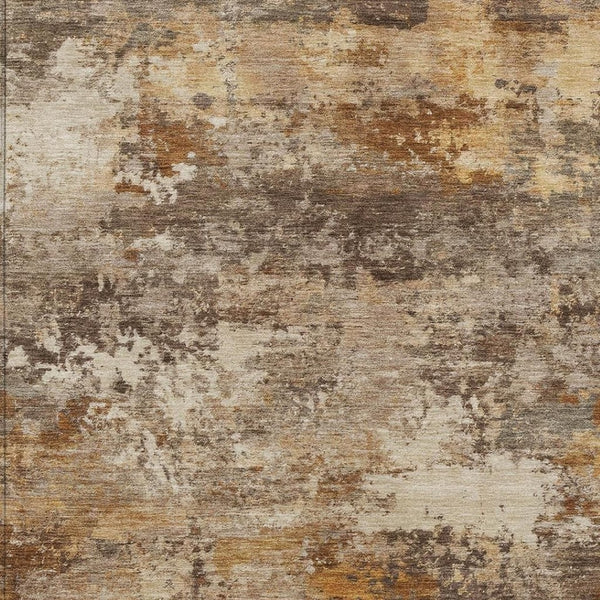 HomeRoots 10' X 14' Stylish Rust and Beige Abstract Area Rug – Durable, Washable, Indoor/Outdoor, Pet-Friendly! 689226