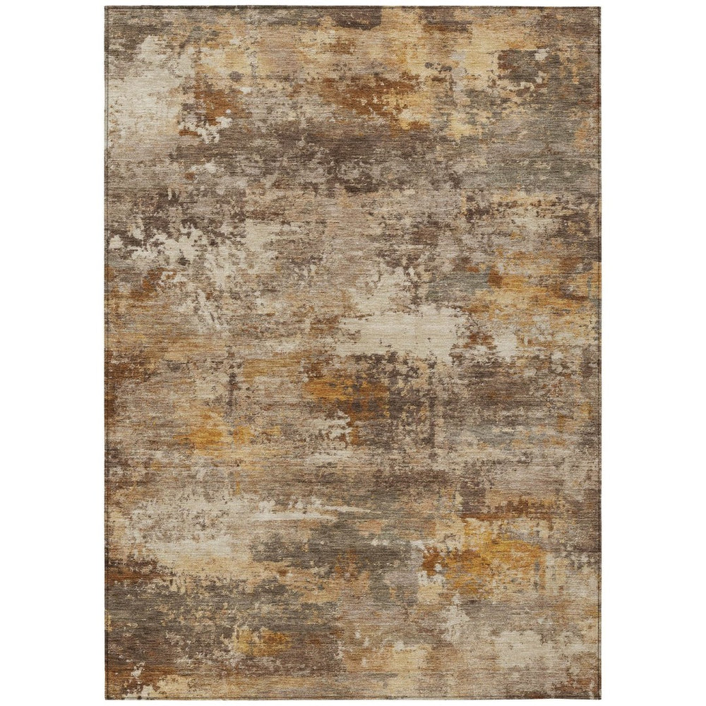 HomeRoots 10' X 14' Stylish Rust and Beige Abstract Area Rug – Durable, Washable, Indoor/Outdoor, Pet-Friendly! 689226