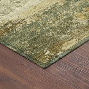 HomeRoots 10' Sage and Beige Abstract Area Rug - Stylish Washable Design for Indoor and Outdoor Spaces! 689238