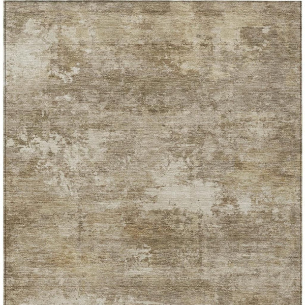 HomeRoots 5' X 8' Beige and Brown Abstract Area Rug – Durable, Washable, Stylish for Indoor & Outdoor Spaces 689240