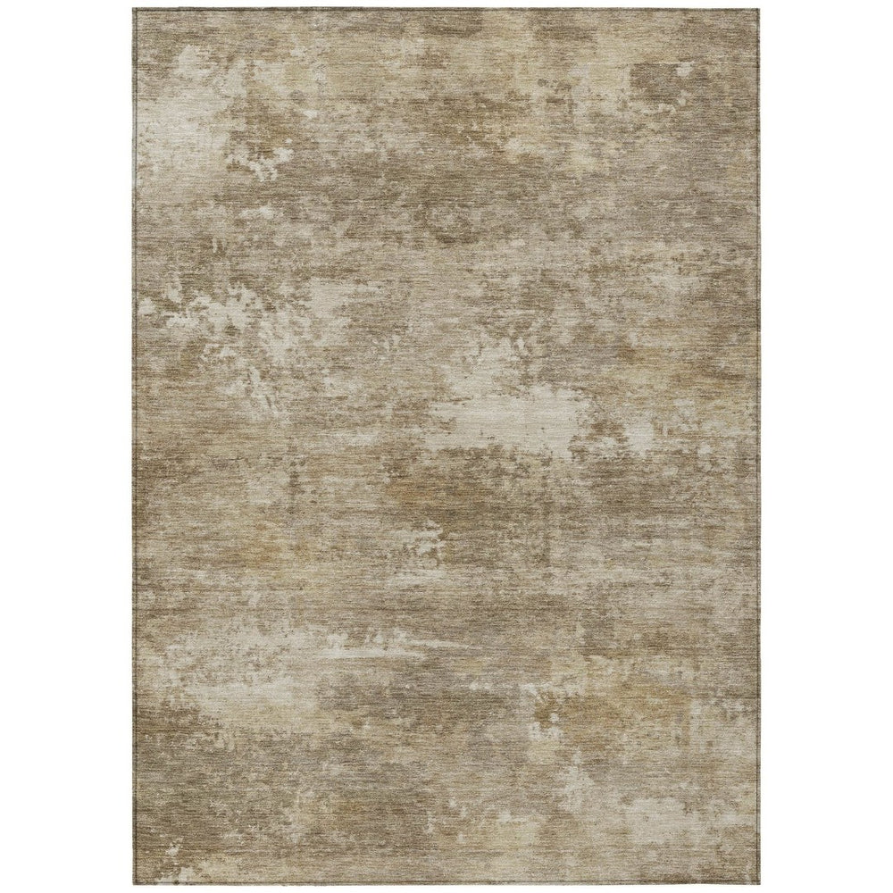 HomeRoots 5' X 8' Beige and Brown Abstract Area Rug – Durable, Washable, Stylish for Indoor & Outdoor Spaces 689240