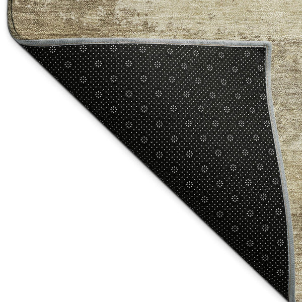 HomeRoots 5' X 8' Beige and Brown Abstract Area Rug – Durable, Washable, Stylish for Indoor & Outdoor Spaces 689240