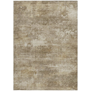 HomeRoots 8' X 10' Abstract Beige and Brown Area Rug - Washable, Durable for Indoor/Outdoor Use, Stain Resistant 689242