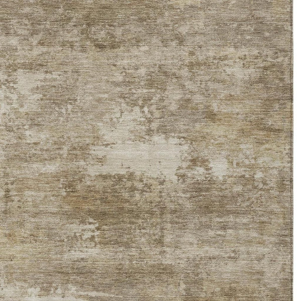 HomeRoots 10' Beige and Brown Abstract Indoor Outdoor Area Rug - Stylish, Durable, Washable Design for Any Space 689244