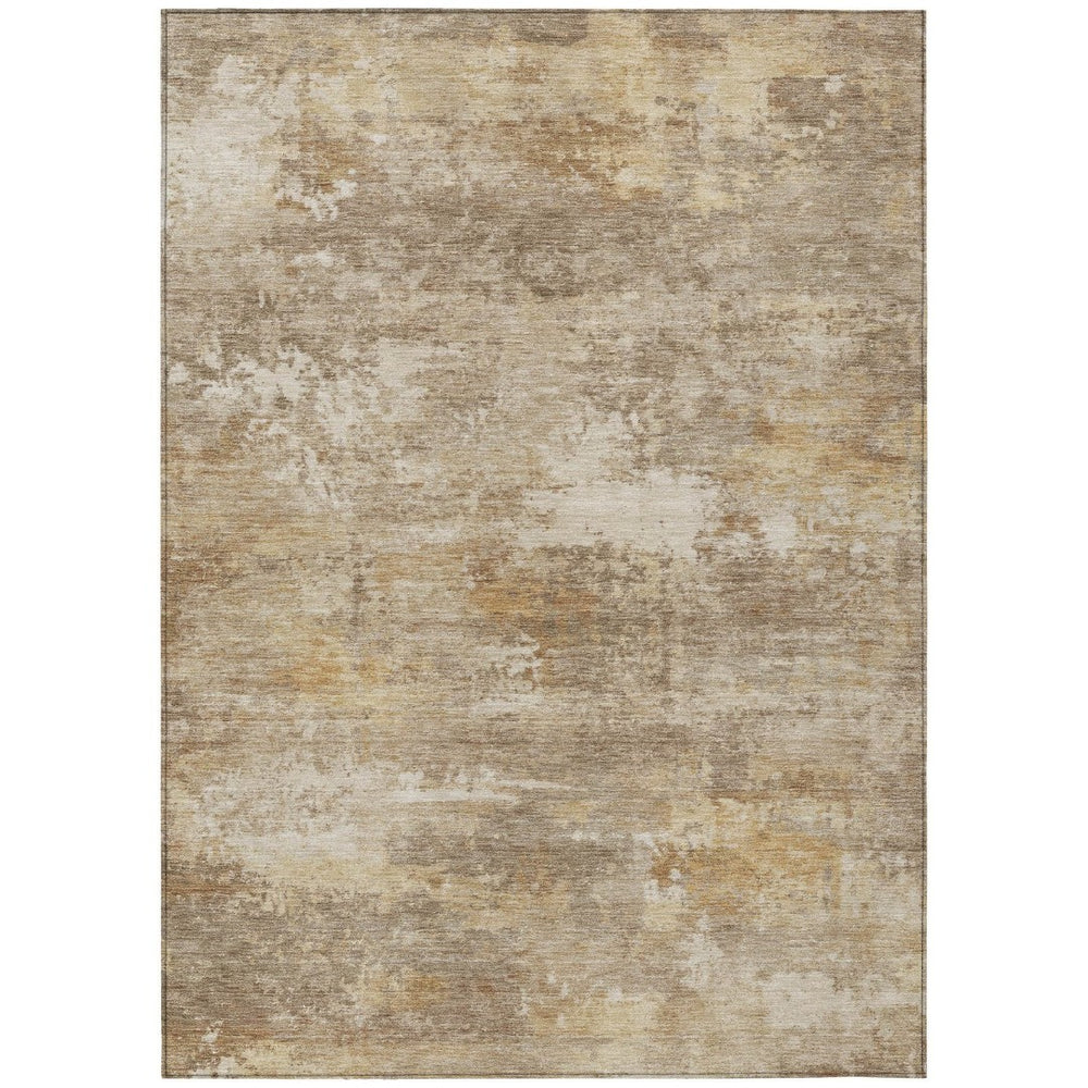 HomeRoots 9' Khaki and Beige Abstract Washable Area Rug - Stylish, Durable, Indoor/Outdoor Design for Any Space 689249
