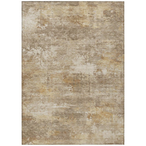HomeRoots 10' X 14' Khaki Beige Abstract Washable Rug - Stylish Indoor/Outdoor Decor for High-Traffic Areas 689250