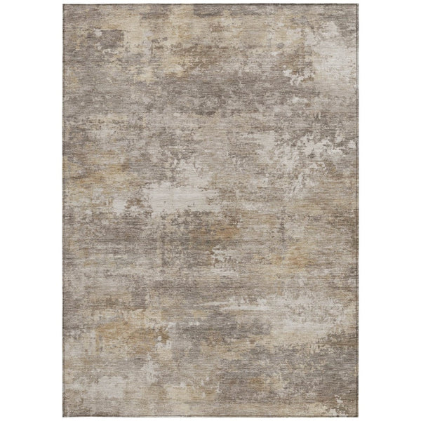 HomeRoots 5' X 8' Stylish Pewter & Beige Abstract Washable Area Rug – Perfect for Indoor & Outdoor Spaces! 689252