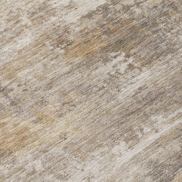HomeRoots 8' Stylish Pewter & Beige Round Abstract Rug - Durable, Washable Design for Indoor & Outdoor Use 689253
