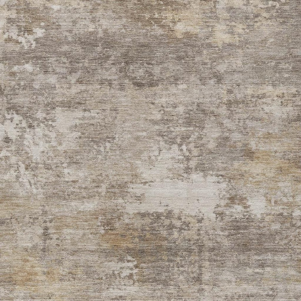 HomeRoots 8' X 10' Contemporary Pewter & Beige Abstract Washable Rug for Indoor & Outdoor Versatility 689254