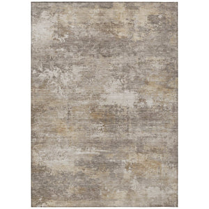 HomeRoots 8' X 10' Contemporary Pewter & Beige Abstract Washable Rug for Indoor & Outdoor Versatility 689254