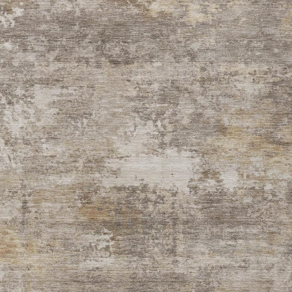 HomeRoots 10' Contemporary Pewter and Beige Abstract Area Rug – Washable, Durable, Indoor/Outdoor Versatility! 689256