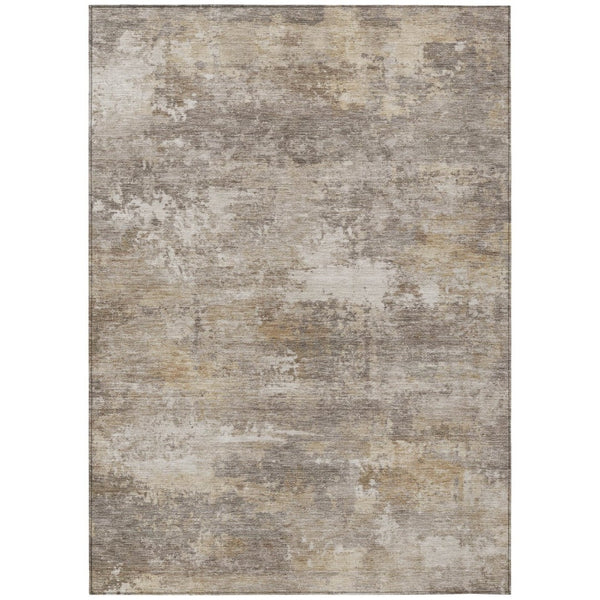 HomeRoots 10' Contemporary Pewter and Beige Abstract Area Rug – Washable, Durable, Indoor/Outdoor Versatility! 689256