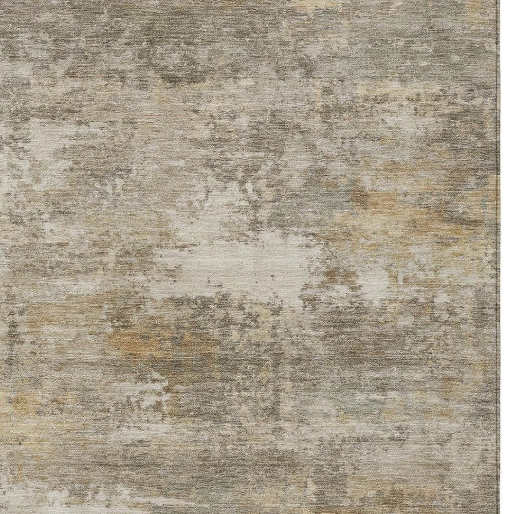 HomeRoots 8' X 10' Taupe and Beige Abstract Area Rug - Washable, Durable, and Stylish for Indoor/Outdoor Spaces 689266