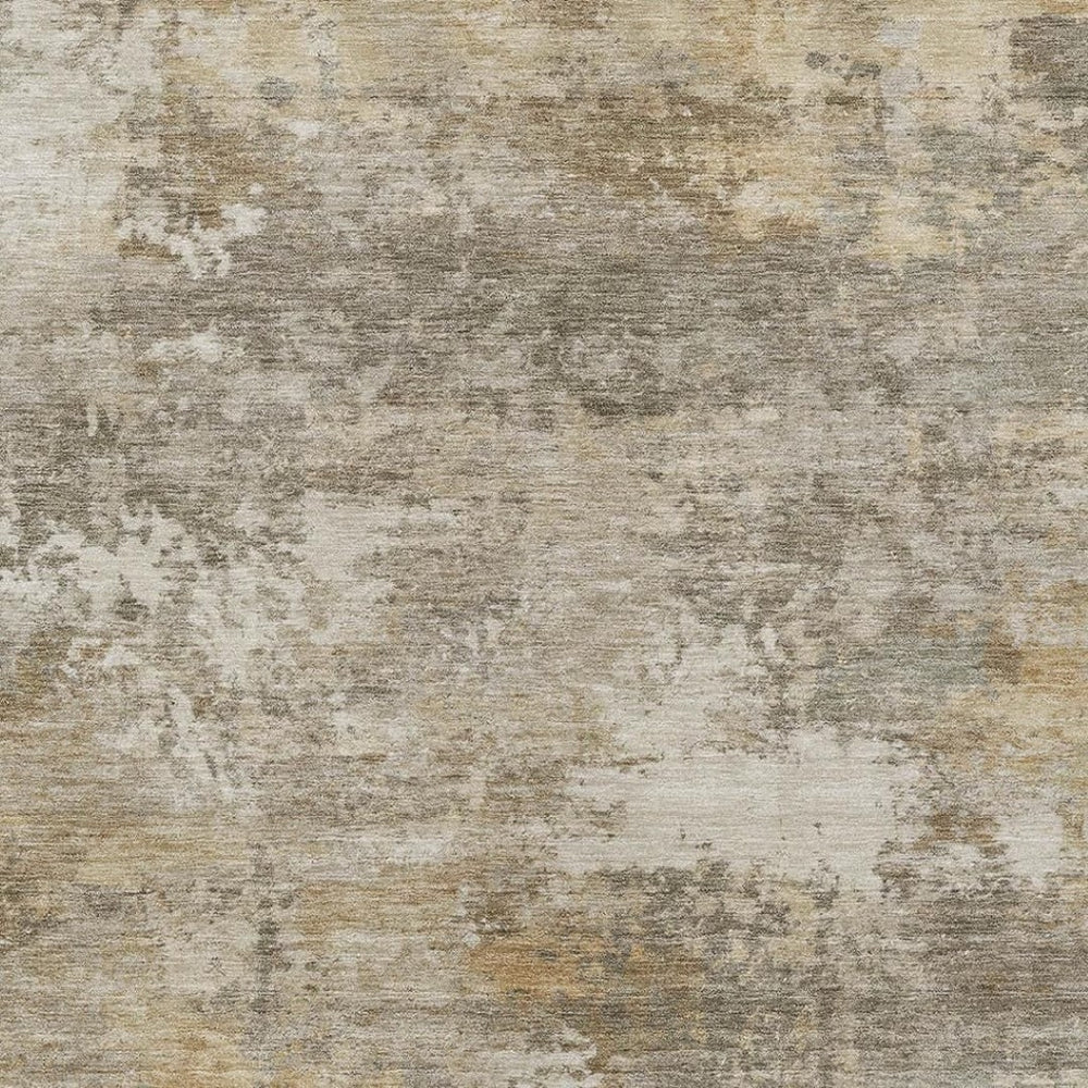 HomeRoots 9' X 12' Taupe and Beige Abstract Washable Area Rug - Stylish Indoor/Outdoor Durable Comfort Solution 689267