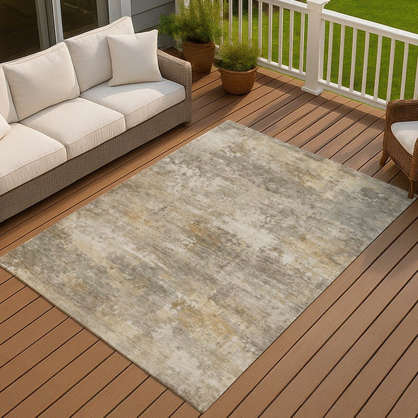 HomeRoots 10' Modern Abstract Taupe & Beige Washable Area Rug – Durable for Indoor/Outdoor High Traffic Use! 689268