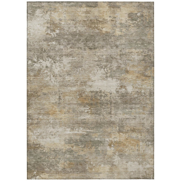 HomeRoots 10' Modern Abstract Taupe & Beige Washable Area Rug – Durable for Indoor/Outdoor High Traffic Use! 689268