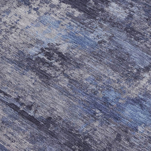 HomeRoots 5' Blue and Ivory Abstract Washable Area Rug for Indoor & Outdoor, Durable, Stylish, Easy Care! 689270