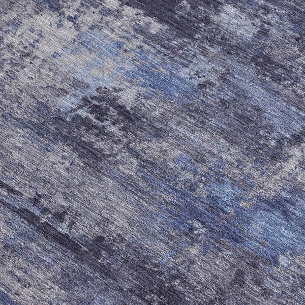 HomeRoots 5' Blue and Ivory Abstract Washable Area Rug for Indoor & Outdoor, Durable, Stylish, Easy Care! 689270