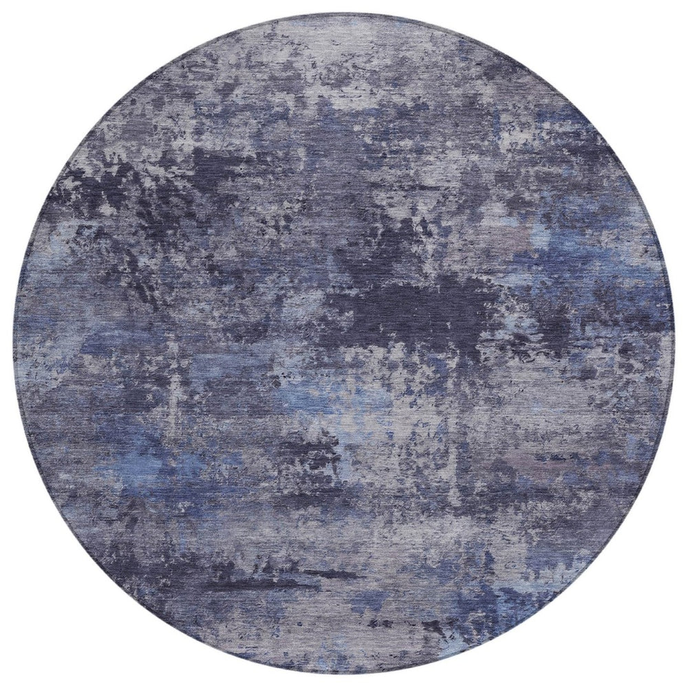 HomeRoots 8' Blue and Ivory Abstract Washable Area Rug - Durable, Stylish for Indoor & Outdoor Spaces, Easy Care! 689271