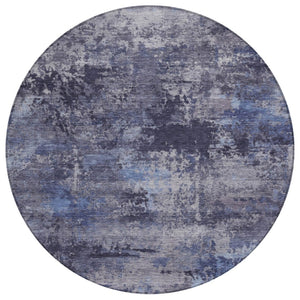 HomeRoots 8' Blue and Ivory Abstract Washable Area Rug - Durable, Stylish for Indoor & Outdoor Spaces, Easy Care! 689271
