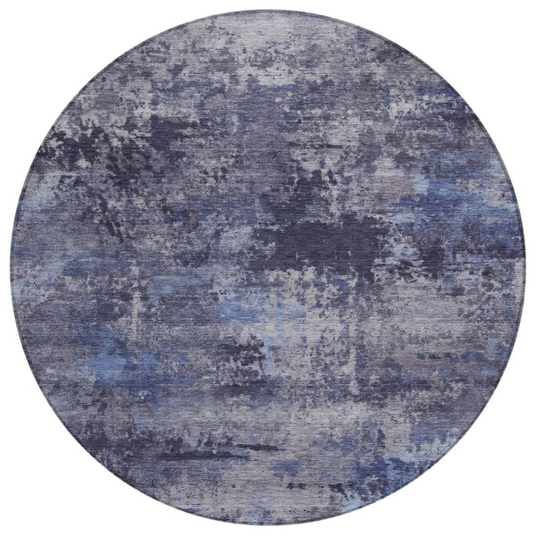 HomeRoots 8' Blue and Ivory Abstract Washable Area Rug - Durable, Stylish for Indoor & Outdoor Spaces, Easy Care! 689271