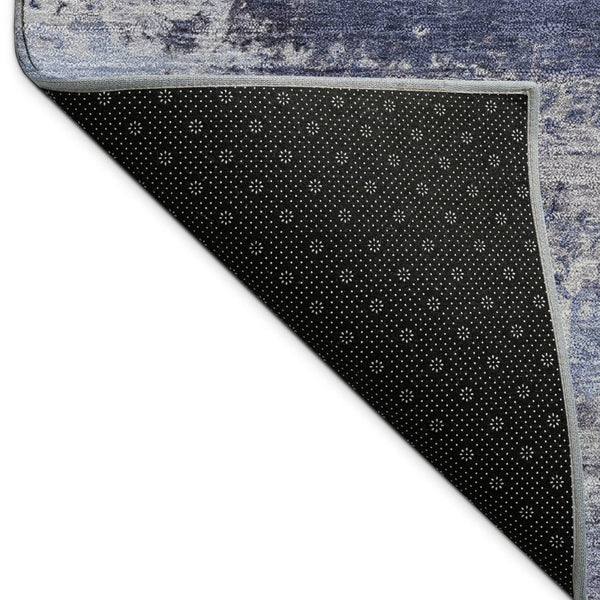HomeRoots 8' Blue and Ivory Abstract Washable Area Rug - Durable, Stylish for Indoor & Outdoor Spaces, Easy Care! 689271