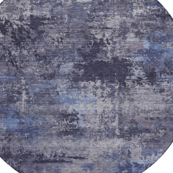 HomeRoots 8' Blue and Ivory Abstract Washable Area Rug - Durable, Stylish for Indoor & Outdoor Spaces, Easy Care! 689271