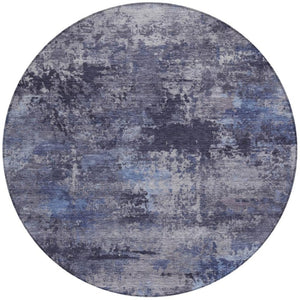 HomeRoots 8' Blue and Ivory Abstract Washable Area Rug - Durable, Stylish for Indoor & Outdoor Spaces, Easy Care! 689271
