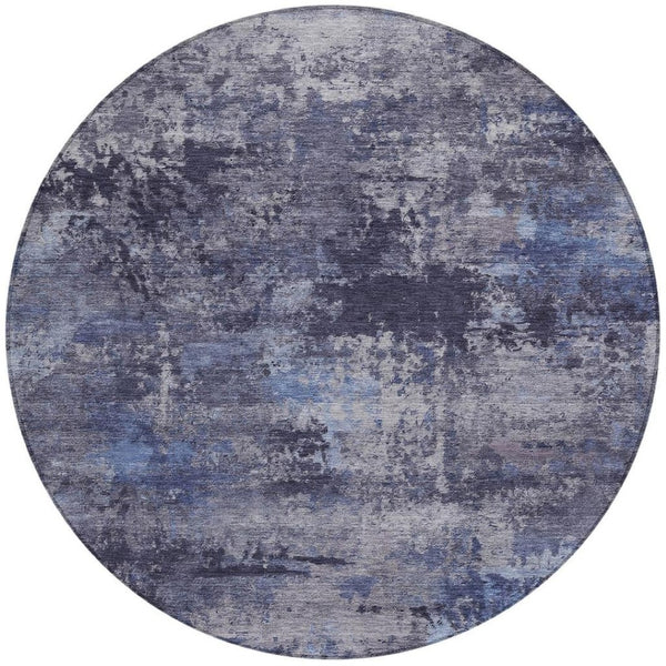 HomeRoots 8' Blue and Ivory Abstract Washable Area Rug - Durable, Stylish for Indoor & Outdoor Spaces, Easy Care! 689271