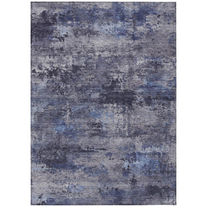 HomeRoots 8' X 10' Washable Blue & Ivory Abstract Area Rug - Durable, Stylish Indoor/Outdoor Flooring Solution 689272
