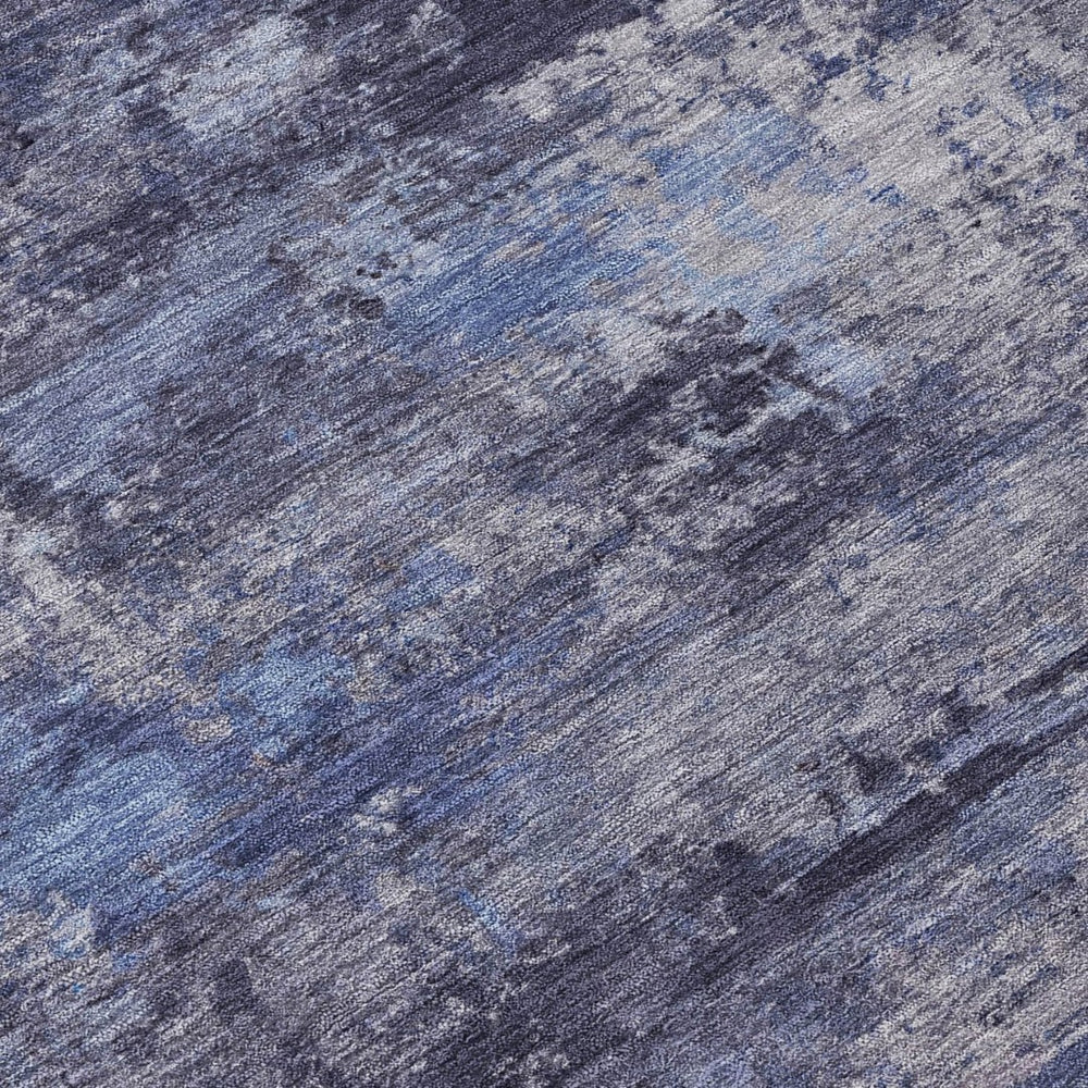 HomeRoots 8' X 10' Washable Blue & Ivory Abstract Area Rug - Durable, Stylish Indoor/Outdoor Flooring Solution 689272