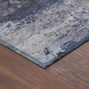 HomeRoots 9' X 12' Blue And Ivory Abstract Area Rug - Stylish, Washable, Durable for Indoor & Outdoor Use! 689273