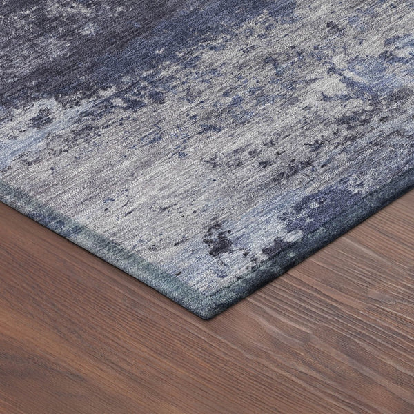 HomeRoots 9' X 12' Blue And Ivory Abstract Area Rug - Stylish, Washable, Durable for Indoor & Outdoor Use! 689273
