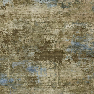 HomeRoots 9' Abstract Brown and Blue Washable Area Rug - Durable Indoor/Outdoor Design for Modern Spaces 689279