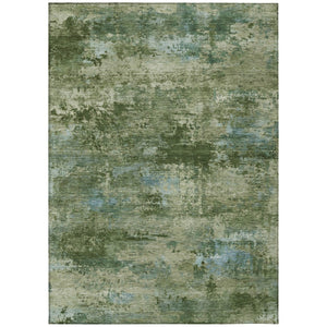 HomeRoots 9' X 12' Vibrant Green and Blue Abstract Washable Area Rug for Indoor and Outdoor Spaces 689285
