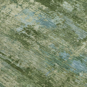 HomeRoots 10' Stylish Green and Blue Abstract Washable Area Rug - Perfect for Indoor and Outdoor Living Spaces 689286