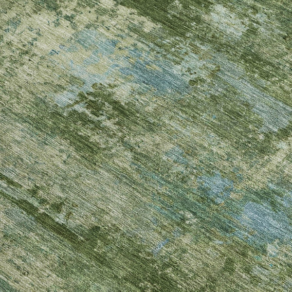 HomeRoots 10' Stylish Green and Blue Abstract Washable Area Rug - Perfect for Indoor and Outdoor Living Spaces 689286