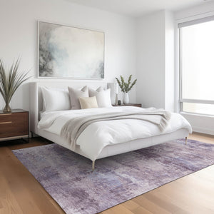 HomeRoots 8' X 10' Lavender Abstract Area Rug - Stylish, Durable & Washable for Indoor or Outdoor Spaces! 689290