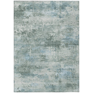 HomeRoots 5' Stylish Sage and Ivory Abstract Washable Area Rug – Perfect for Indoor and Outdoor Spaces! 689294