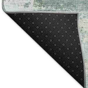 HomeRoots 5' Stylish Sage and Ivory Abstract Washable Area Rug – Perfect for Indoor and Outdoor Spaces! 689294
