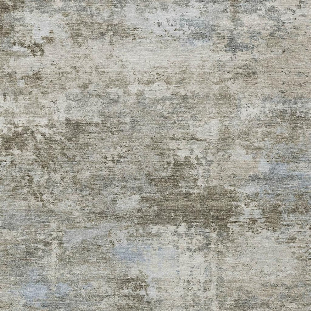 HomeRoots 5' Tan and Beige Abstract Washable Area Rug - Perfect for Indoor Outdoor Spaces, Durable & Stylish 689300