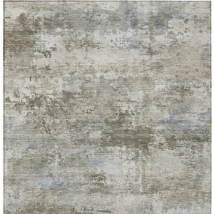 HomeRoots 10' x 14' Tan and Beige Abstract Area Rug - Durable, Machine-Washable for Indoor & Outdoor Spaces 689304
