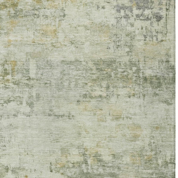 HomeRoots 5' X 8' Artichoke Green & Ivory Abstract Rug - Washable, Durable Indoor/Outdoor Accent for Any Space 689306